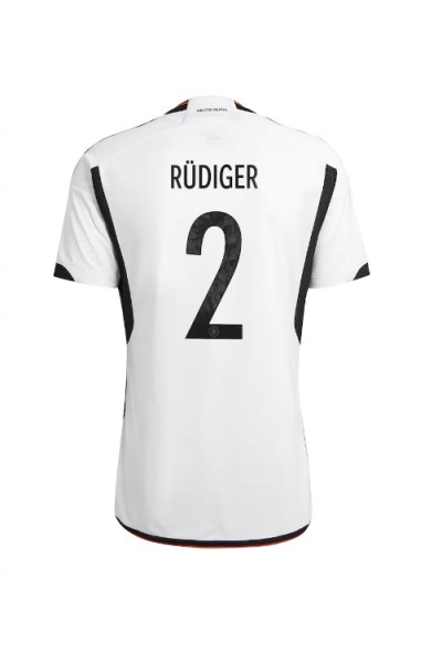 Duitsland Antonio Rudiger #2 Voetbaltruitje Thuis tenue WK 2022 Korte Mouw